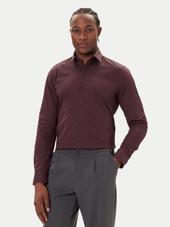 Calvin Klein Calvin Klein Košile Essentials LV019EU037 Bordó Slim Fit