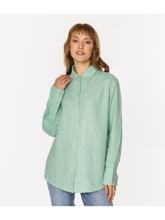 Lee Cooper Lee Cooper Koszula LINA 2020 Zielony Regular Fit