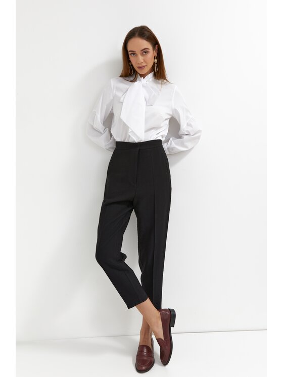 Bubala Bubala Spodnie materiałowe Cygaretki Czarne Czarny Classic Fit
