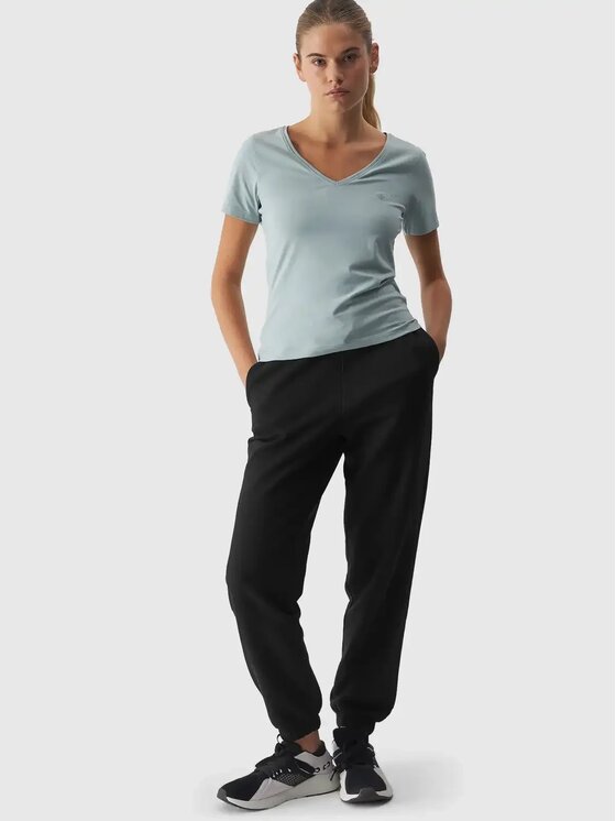 4F 4F T-Shirt 4FAW24TTSHF1649-47S Zielony Slim Fit