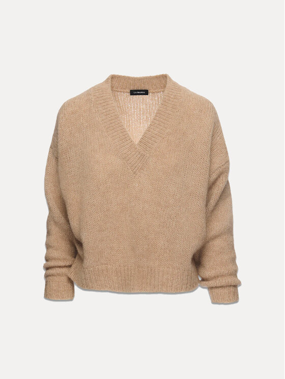 La Mania La Mania Sweter PAUL Beżowy Classic Fit