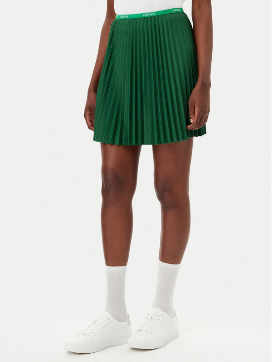 Lacoste Plisovaná sukňa JF1403 Zelená Regular Fit