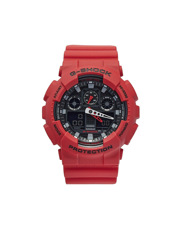 G-Shock Męski Zegarek G-Shock, Czerwony, GA-100B-4AER