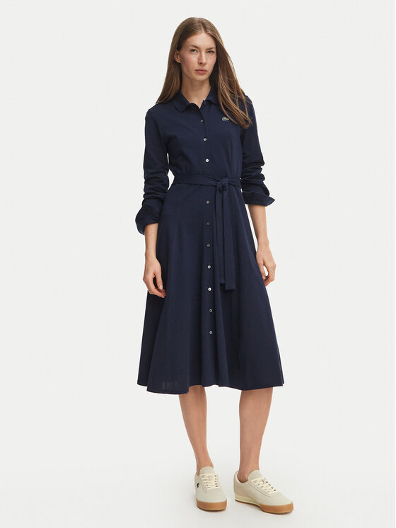 Lacoste Lacoste Рокля тип риза EF5299 Тъмносин Regular Fit