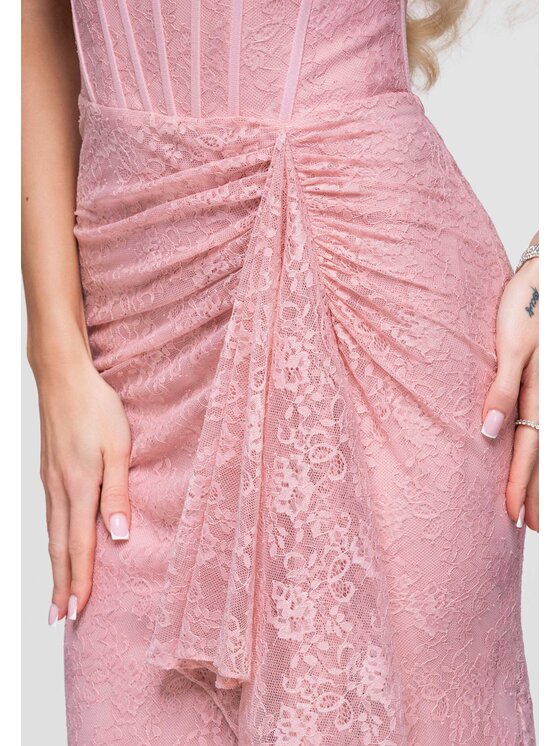 Ombre Ombre Sukienka wieczorowa LA-OM-DLR375 Różowy Slim Fit