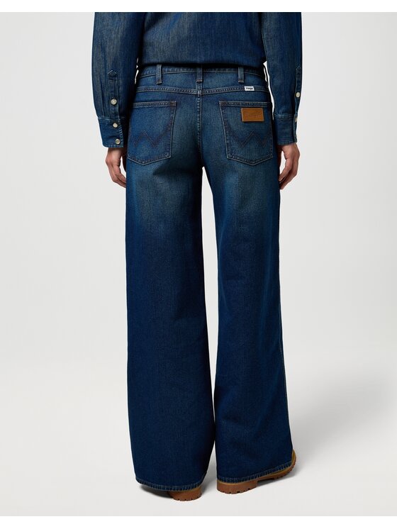 Wrangler Wrangler Jeansy World Wide Granatowy Wide Leg