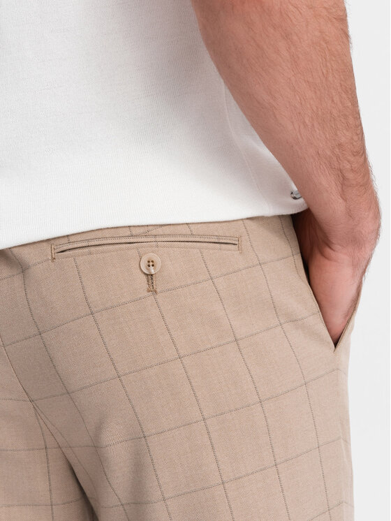 Ombre Ombre Chino kalhoty OM-PACP-0187 Béžová Regular Fit
