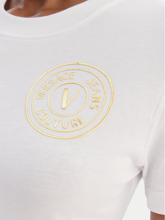 Versace Jeans Couture Versace Jeans Couture Póló 80HAHT02 CJ03T Fehér Slim Fit