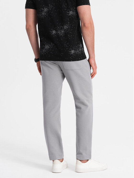 Ombre Ombre Spodnie dresowe OM-PABS-0206 Szary Regular Fit
