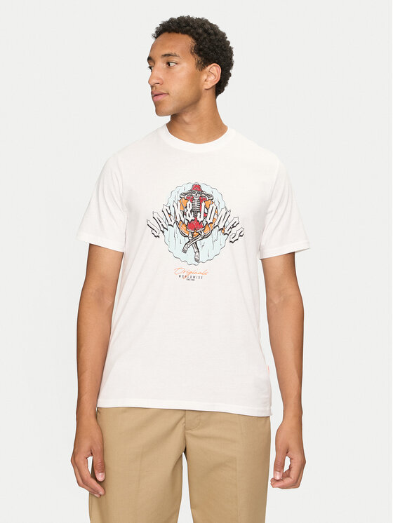 Jack&Jones Tricou Coconut Skull 12255192 Alb Standard Fit
