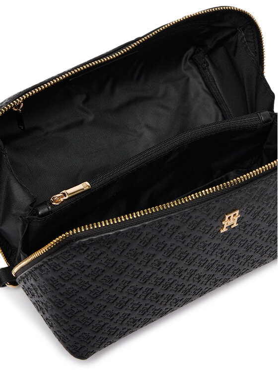 Tommy Hilfiger Tommy Hilfiger Kozmetická taštička Th Icon Double Washbag Mono AW0AW18930 Čierna