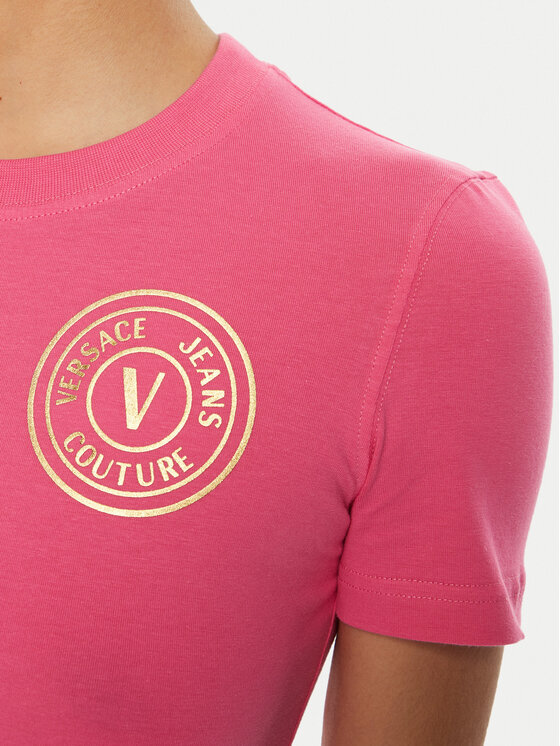 Versace Jeans Couture Versace Jeans Couture T-Shirt 78HAHT00 Różowy Regular Fit