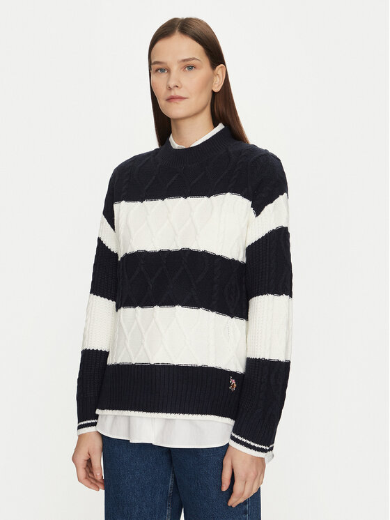 U.S. Polo Assn. U.S. Polo Assn. Svetr WUP1175 Tmavomodrá Relaxed Fit