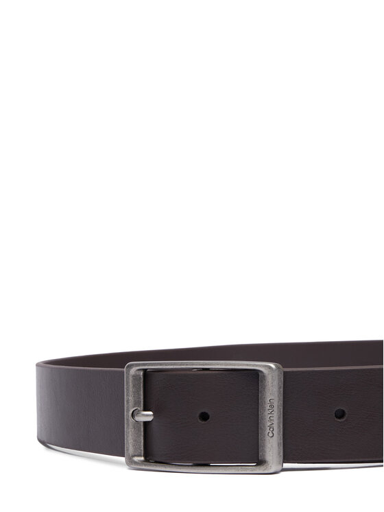 Calvin Klein Calvin Klein Ζώνη Casual Round Buckle Tumbled 35Mm LV04D7123G Σκούρο καφέ