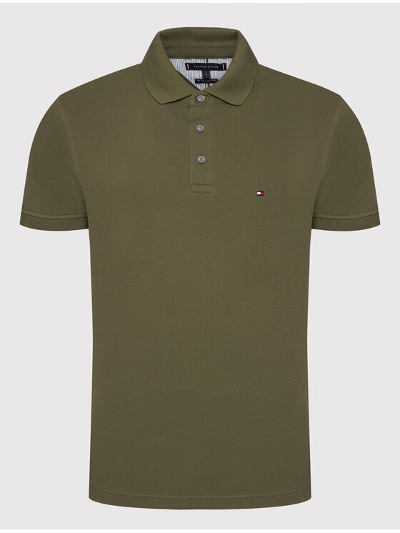 Tommy Hilfiger Tommy Hilfiger Polo majica 1985 MW0MW17771 Zelena Slim Fit