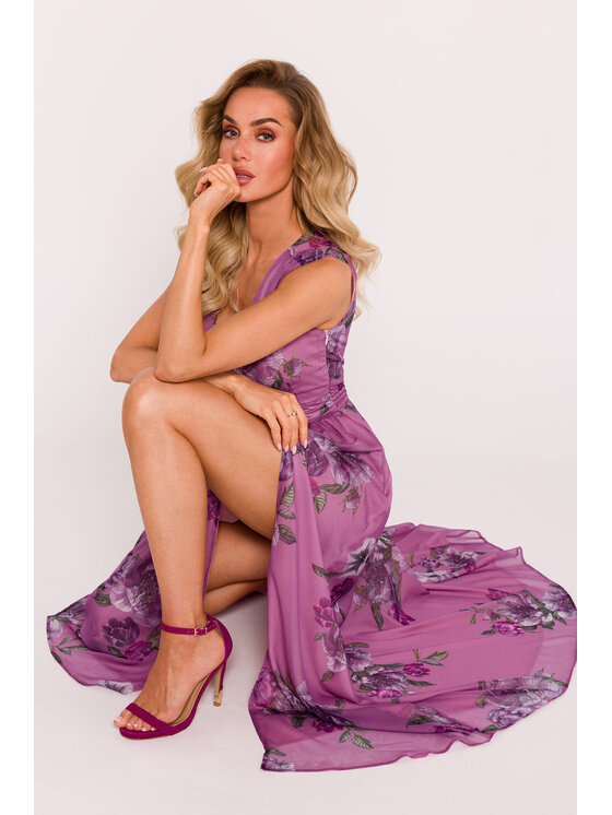 Made of Emotion Made of Emotion Koktejlové šaty M781 Ružová Generous Fit