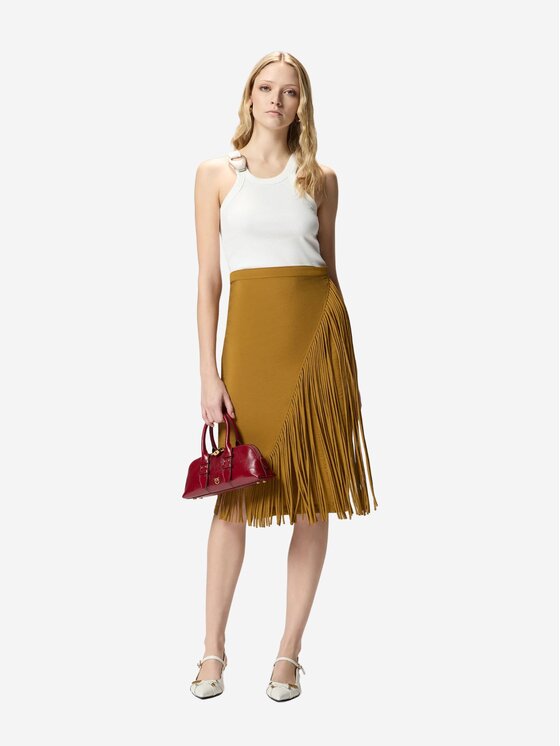 PINKO PINKO Top Canotta con fibbia ciondolo Biały Regular Fit