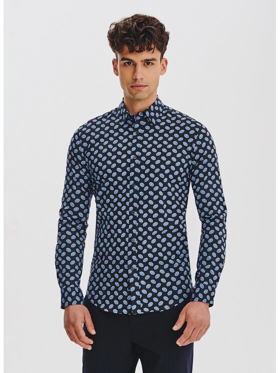 Pako Lorente Pako Lorente Koszula P25WF-1X-005 Granatowy Slim Fit