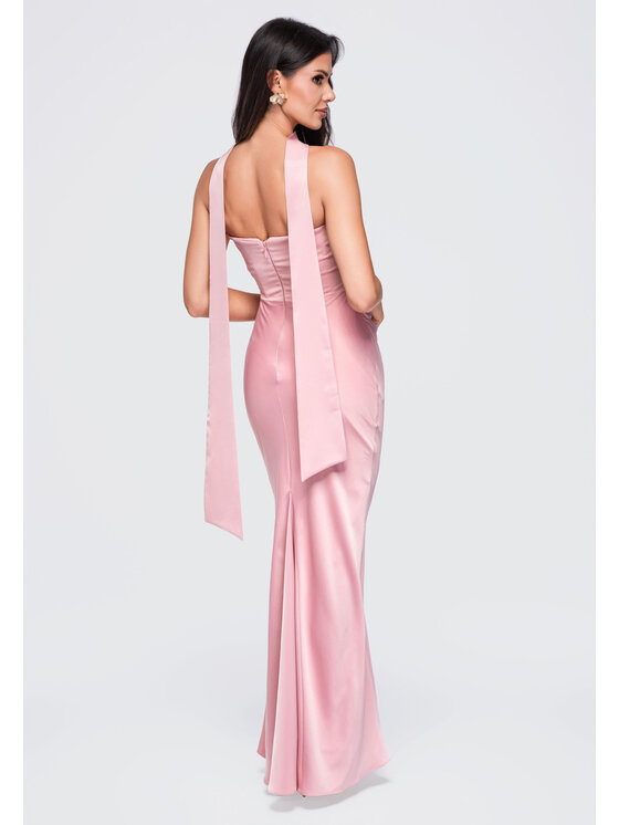 Ombre Ombre Sukienka wieczorowa LA-OM-DLR415 Różowy Slim Fit