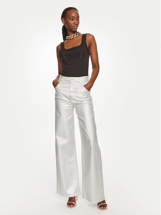 Just Cavalli Just Cavalli Τοπ 76PAME03 Μαύρο Regular Fit