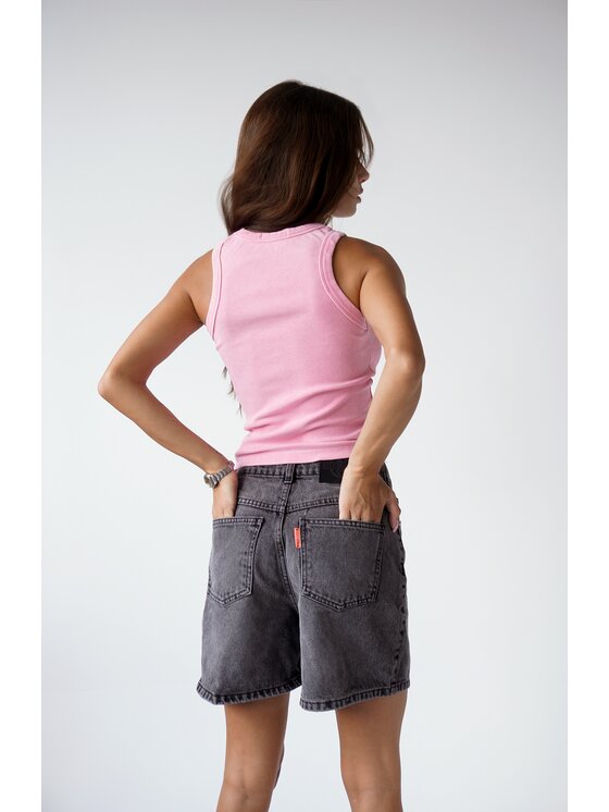 MissDenim MissDenim Szorty jeansowe Baseline Midi Shorts Szary Regular Fit