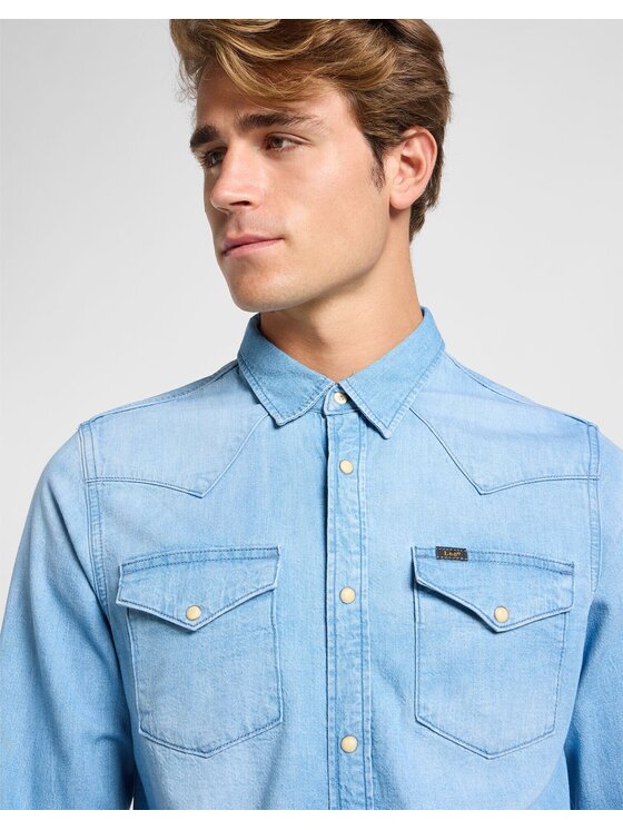 Lee Lee Koszula jeansowa 112363914 Niebieski Regular Fit