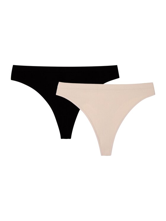 Komplet stringów, rozmiar S, Beżowy, 42848