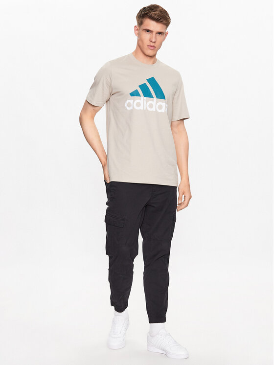 adidas adidas T-Shirt Essentials Single Jersey Big Logo T-Shirt IJ8575 Μπεζ Regular Fit