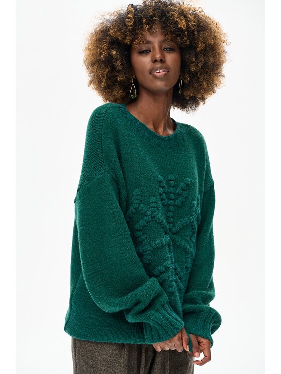 blue shadow blue shadow Sweter Per Zielony Regular Fit