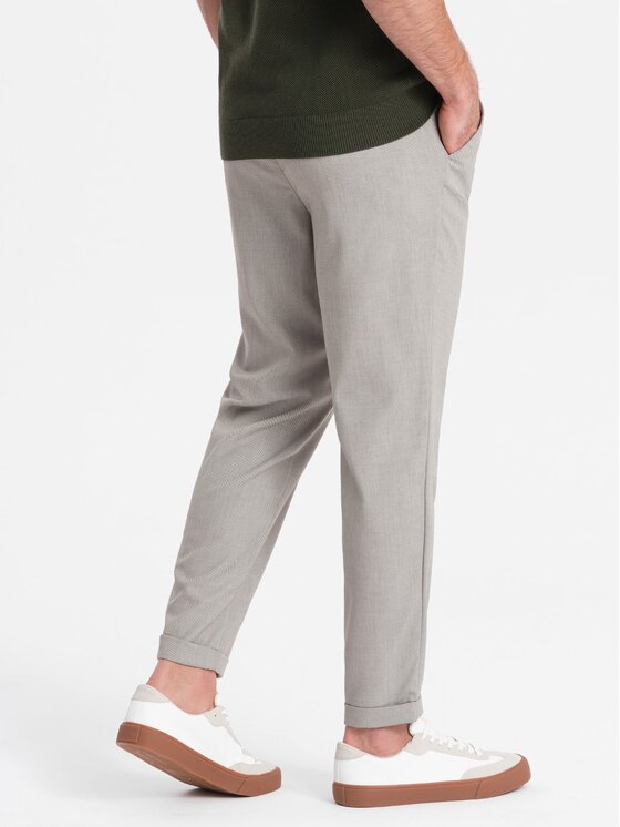 Ombre Ombre Kalhoty z materiálu OM-PACP-0157 Šedá Chino Fit