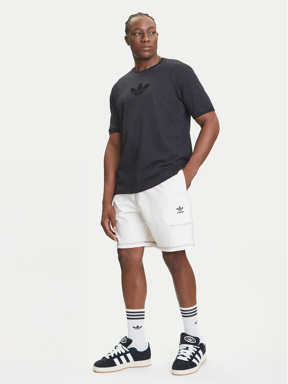 adidas adidas Pantaloni scurți sport Trefoil Essentials KA8541 Écru Loose Fit