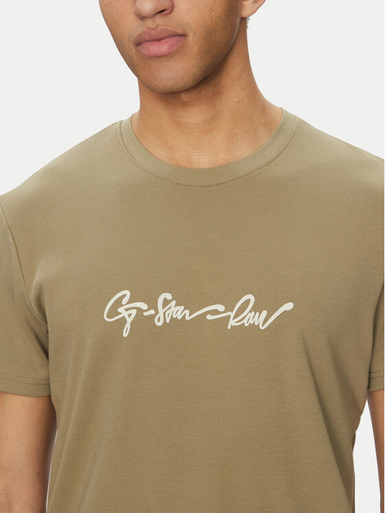 G-Star Raw G-Star Raw T-särk G-Script D25150-C812 Roheline Regular Fit