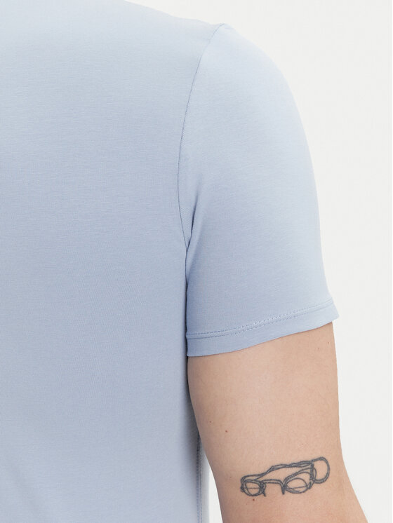 Guess Guess Tricou M2YI24 J1314 Albastru celest Slim Fit