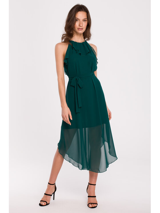 Makover Makover Abito da sera K137 Verde Regular Fit