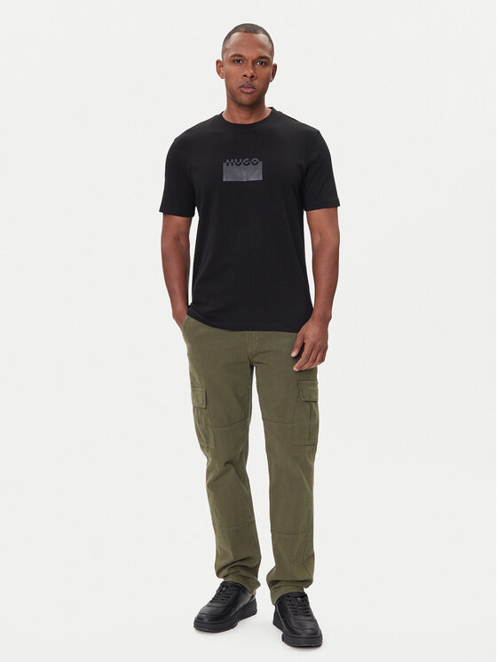 HUGO HUGO Tričko Delastio 50546867 Čierna Regular Fit