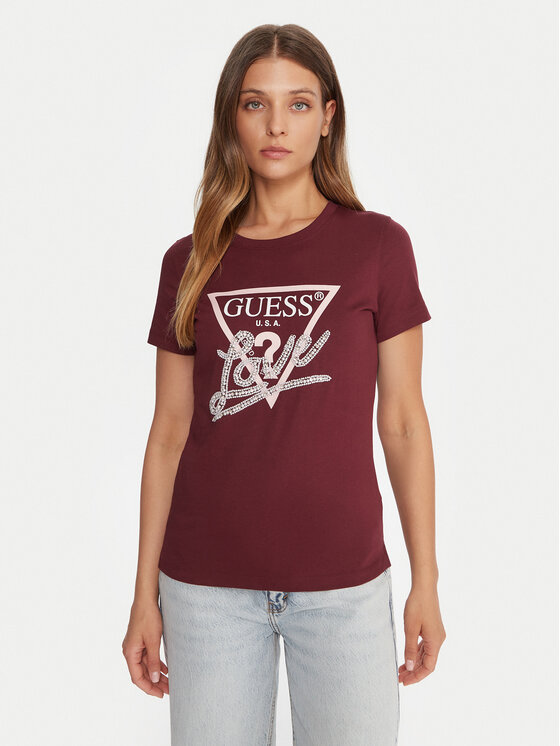 Guess Guess T-krekls W5YI40 I3Z14 Sarkans Regular Fit