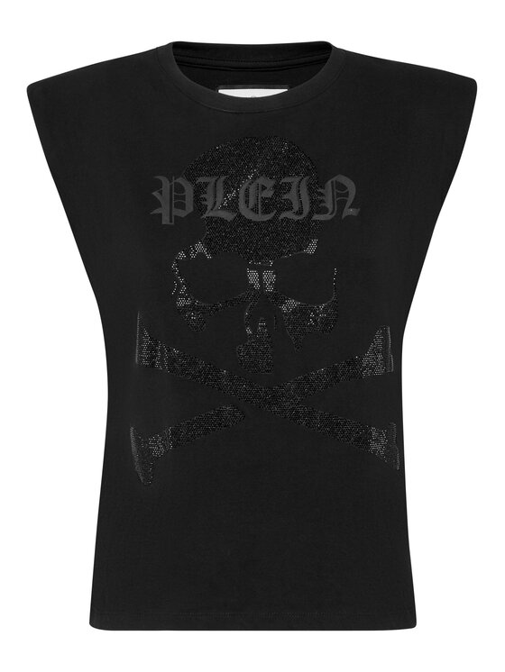 PHILIPP PLEIN PHILIPP PLEIN Tank top 11621 Czarny Skin Tight Fit