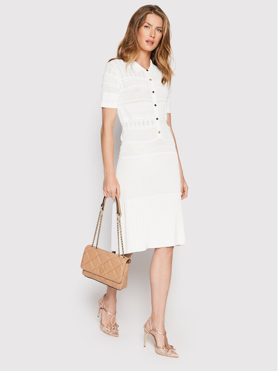 Vestito di maglia 1GG752 5640Z Bianco Slim Fit