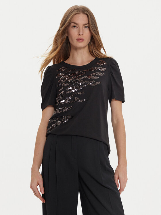 DKNY Tričko P4MHTXVW Čierna Regular Fit