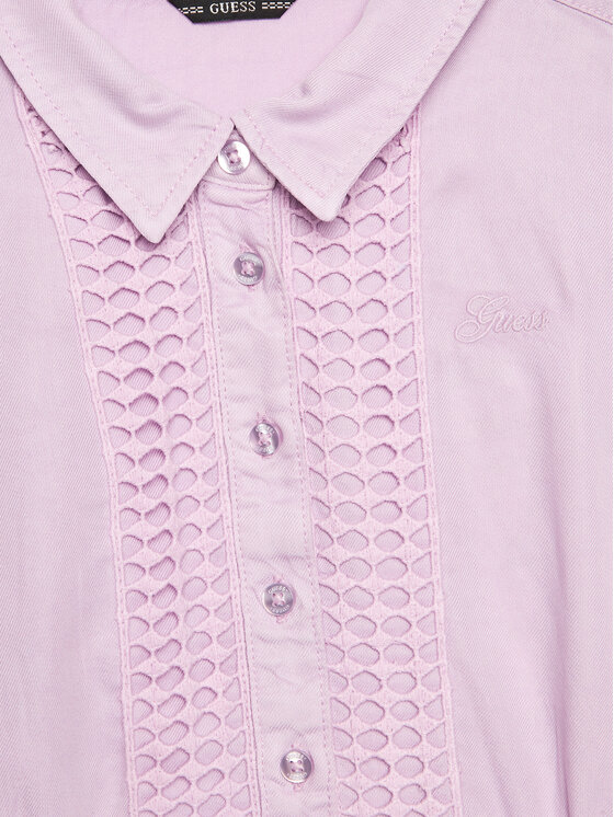 Guess Guess Rochie tip cămașă J3RK04 WE8R0 Roz Regular Fit