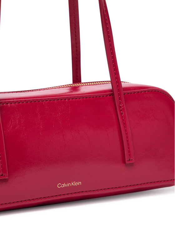 Calvin Klein Calvin Klein Дамска чанта Foil Logo Glossy Bauletto LV04F3638G Червен