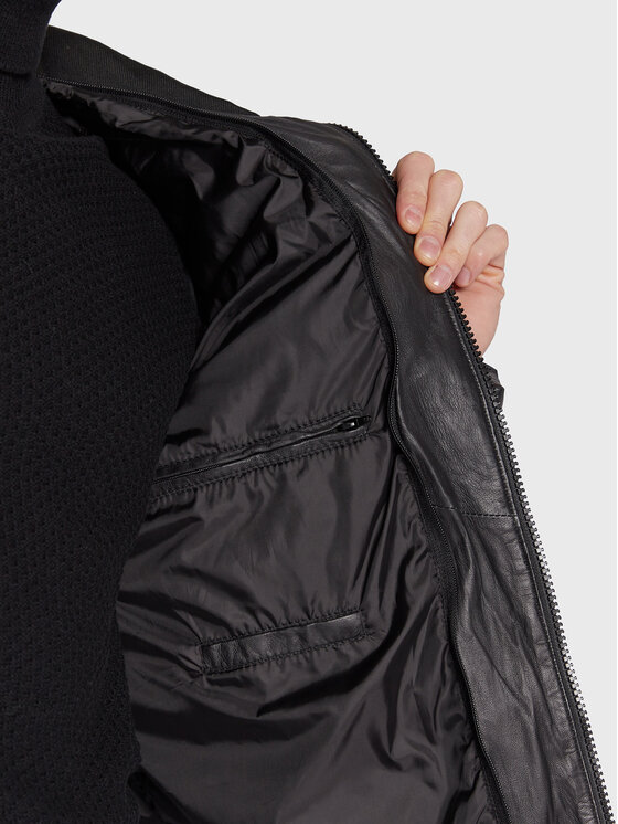 Bugatti Bugatti Giacca di pelle 222 047 Nero Regular Fit