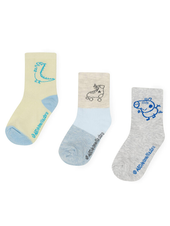 Peppa Pig Peppa Pig Set 3 parov otroških visokih nogavic ACCS-SS24-234PP-A Modra