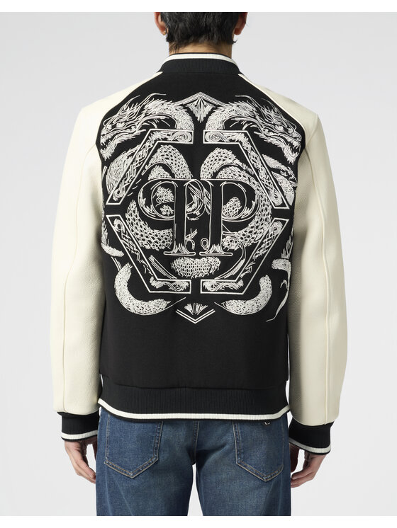 PHILIPP PLEIN PHILIPP PLEIN Kurtka skórzana 29735 Czarny Regular Fit