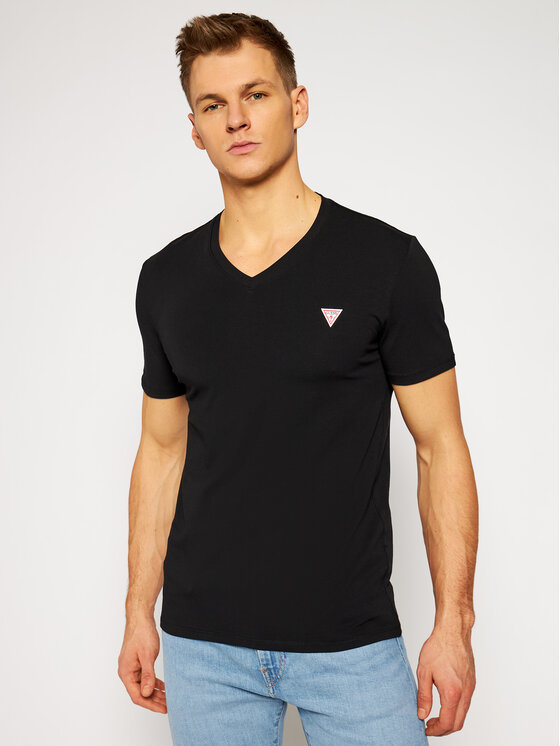 Guess Guess Tričko M1RI32 J1311 Čierna Super Slim Fit