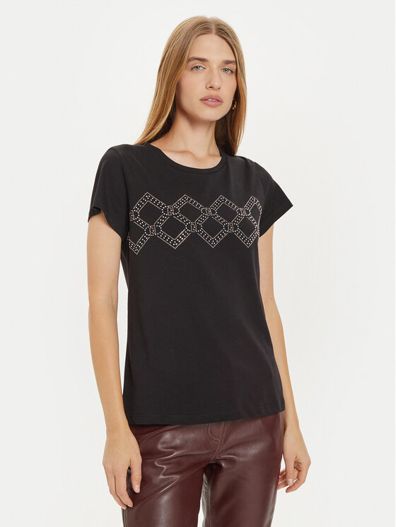 Liu Jo Sport T-shirt TF4209 J6040 Nero Regular Fit, taglia : M