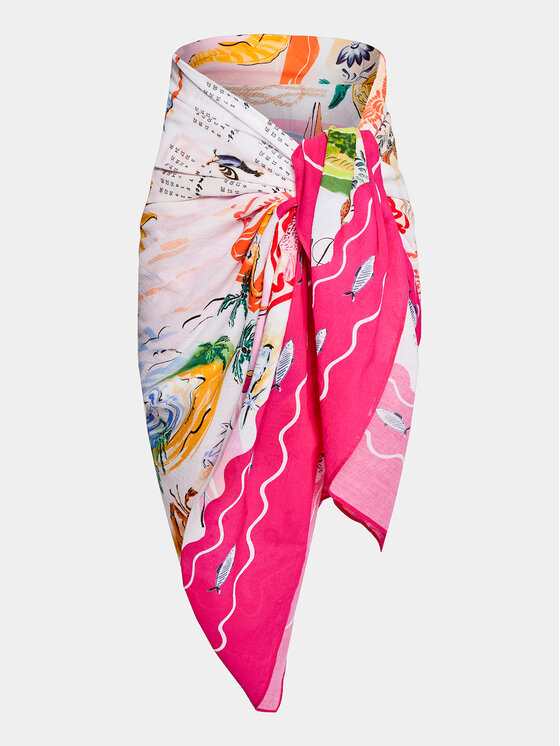 Seafolly Seafolly Pareo Wish You Were Here Sarong 55184-SG Růžová Regular Fit