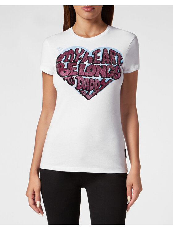 PHILIPP PLEIN PHILIPP PLEIN T-Shirt 787 Biały Skin Tight Fit