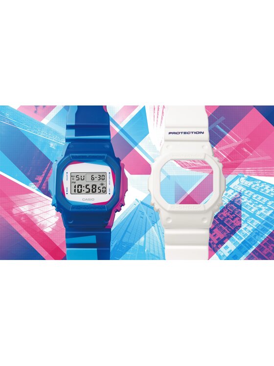 Casio Casio Zegarek DWE-5600PR-2ER Niebieski