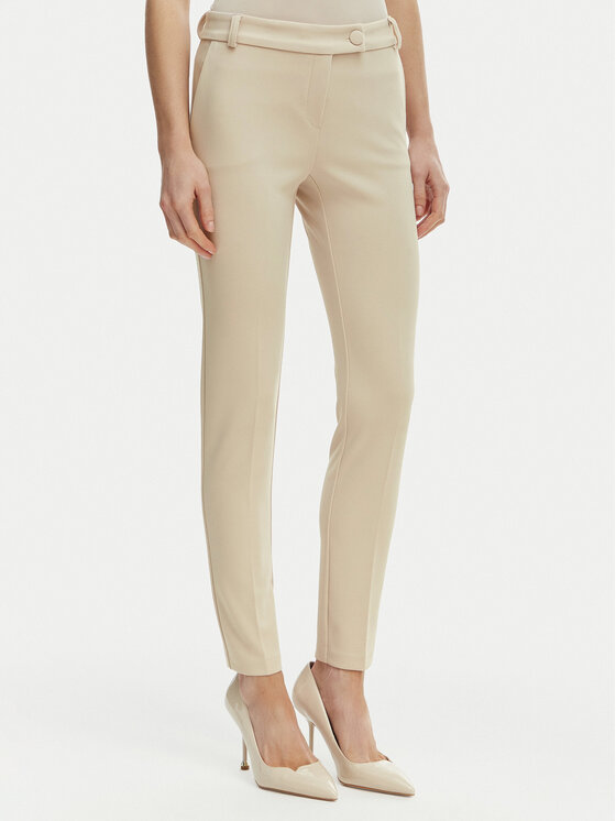 Rinascimento Pantaloni din material CFC0127865003 Bej Slim Fit
